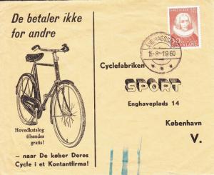 1960, Greenland to Denmark, Bicycle Advertising Cover (9421)