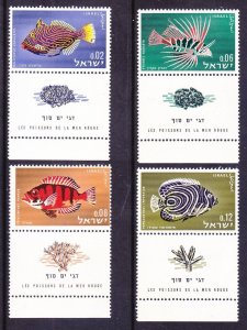 Israel 246-49 MNH 1963 Various Red Sea Fish w/Tabs Full Set Very Fine