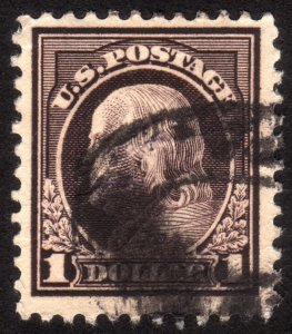 1917, US $1, Franklin, Used, creased, Sc 518