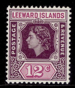 LEEWARD ISLANDS QEII SG134, 12c dull and reddish purple, NH MINT.