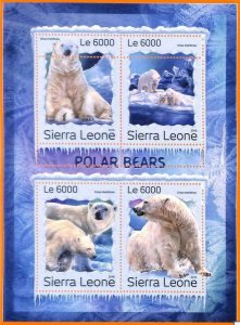 A6780 - SIERRA LEONE, Error, 2016, MISSPERF MINIATURE SHEET: Polar Bears