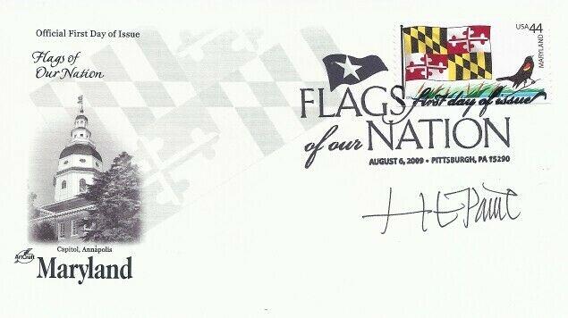 4296 44c MARYLAND FLAG - Signed by Stamp Designer H. E. Paine