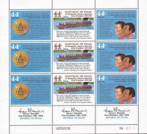 Palau - 1986 President Remelik Memoriam - Stamp Sheet - Scott #C16a