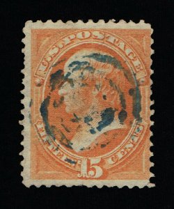 VERY AFFORDABLE GENUINE SCOTT #152 FINE USED 1870 NBNC 15¢ BRIGHT ORANGE #11408