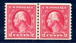 US SCOTT #444 LINE PAIR MINT-XF-OG-PH GRADED 90 W/ PSE SMQ $550 (4/17/24 GP)