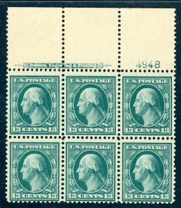 SCOTT #365 PLATE BLOCK WIDE TOP ONLY 1 OR 2 EXIST VF OG LH AK 3/26/24