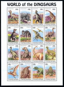 [78548] Tanzania 1994 Prehistoric Animals Dinosaurs Sheet MNH