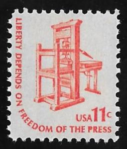 #1593 11 cents Freedom of Press, Stamp mint OG NH EGRADED XF 90 XXF