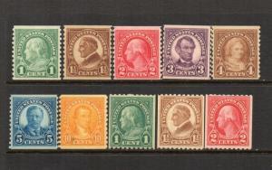 #597-606  no Type II - SET - MINT Never Hinged  cv$37.40