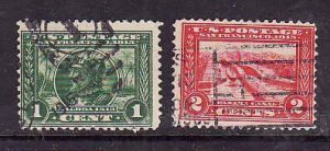 US-Sc#397-8- id7-used 1c,2c Pan-Pacific-1913-