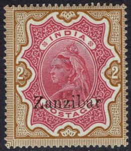 ZANZIBAR 1895 QV INDIA OVERPRINTED 2R