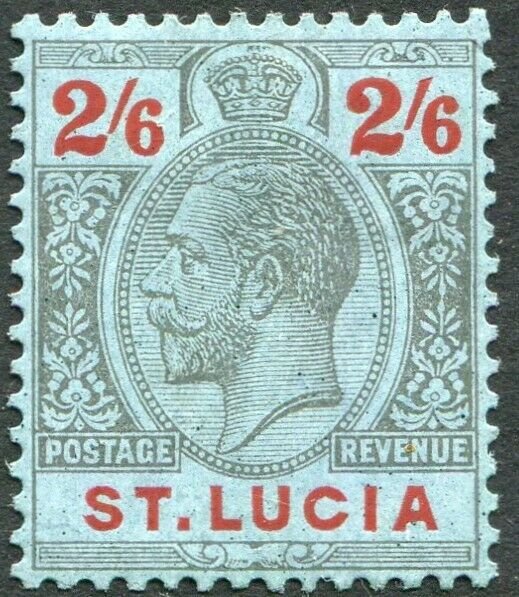 ST LUCIA-1924 2/6 Black & Red/Blue Sg 104 MOUNTED MINT V33912