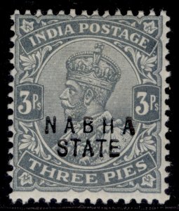 INDIAN STATES - Nabha GV SG49b, 3p bluish grey, M MINT.