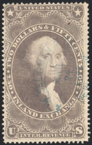 R84c $2.50 Inland Exchange Revenue (1862) Used