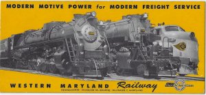 1950s - Western Maryland Railway Locomotive Blotter - Ephemera 1228