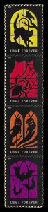PCBstamps  US #5420/5423a Strip $2.20(4x{55c})Spooky Silhouetted, MNH