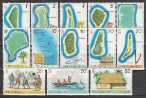 Tuvalu #23-34, 36  MNH  CV $18.00  (A7060)