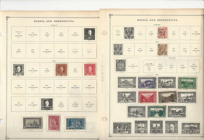 Bosnia, Burma, Bavaria, Azores Stamp Collection 20 Scott International Pages