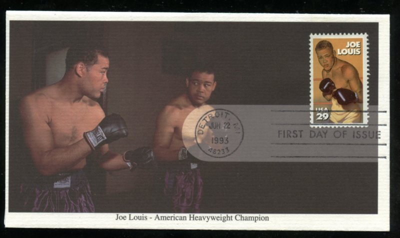 US 2766 Joe Louis, the Brown Bomber UA Mystic cachet FDC