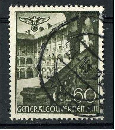 Poland 1940 -  Scott N69 used -  Courtyard Cracow 