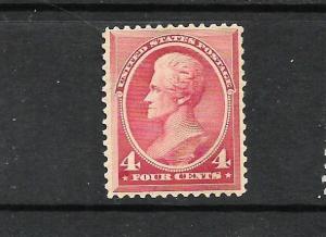 US 1888  4c  CARMINE  MLH    Sc 215