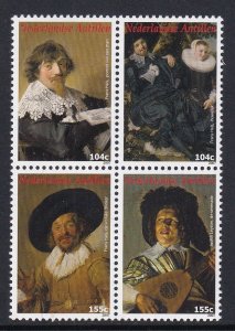 Netherlands Antilles  #1162 MNH 2007 paintings by Dutch artists . block of 4