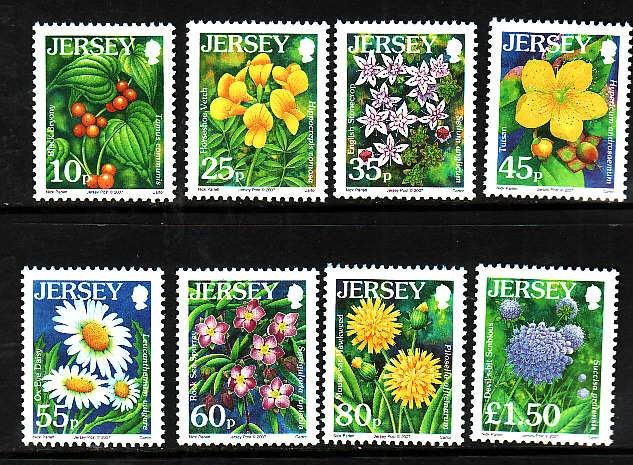 Jersey-Sc#1267-74-unused NH set-Flowers-2007-