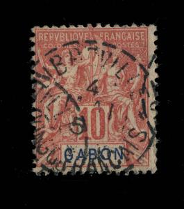 GABON - 1907 - CACHET CERCLE POINTILLÉ  LIBREVILLE / CONGO FRANÇAIS  SUR N°20