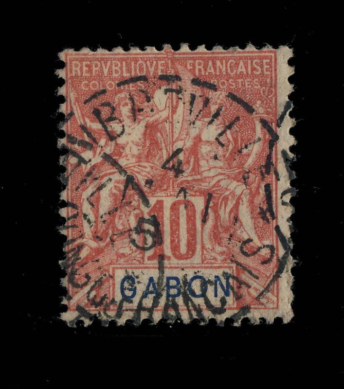 GABON - 1907 - CACHET CERCLE POINTILLÉ  LIBREVILLE / CONGO FRANÇAIS  SUR N°20