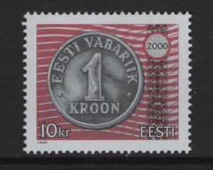 Estonia  #391  MNH 2000  one kroon coin type 10k