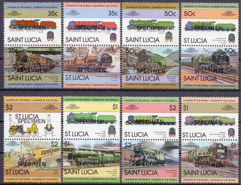 St Lucia. 1983. 612-627. Railway transport. MNH.