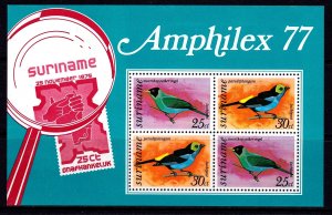 Surinam 1977 Birds - Amphiles Mint MNH Miniature Sheet SC C60a