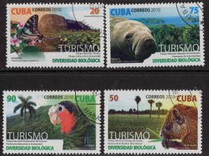 Thematic stamps CARIBBEAN 2010 TOURISM-BIRD, BUTTERFLY, ANIMAL 4v used