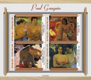 C A R - 2021 - Paul Gauguin - Perf 4v Sheet - Mint Never Hinged