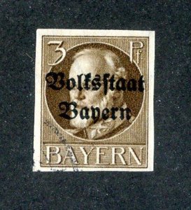 `1919 Bavaria  Sc #156 used cv.$20 ( 1969 WX )