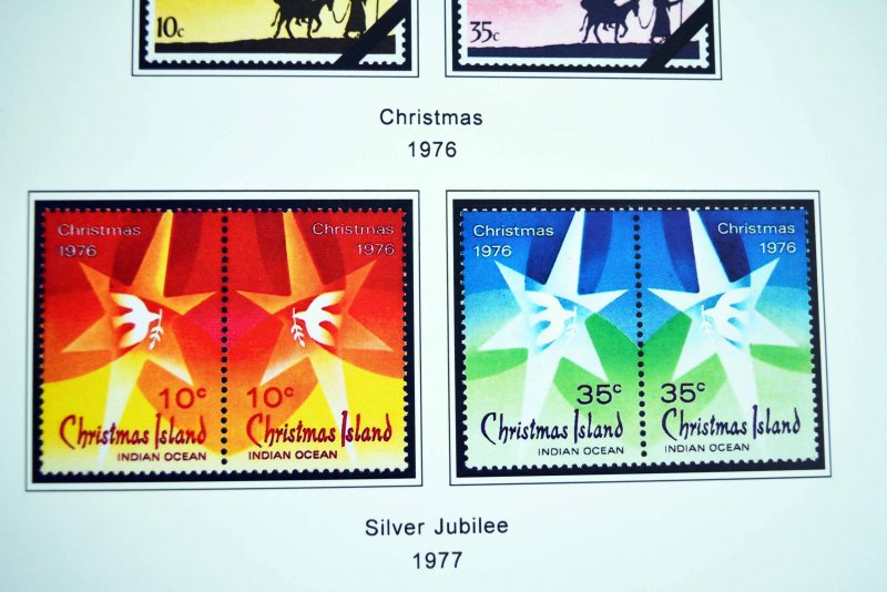 COLOR PRINTED CHRISTMAS ISLAND 1958-2010 STAMP ALBUM PAGES (94 illustr. pages)