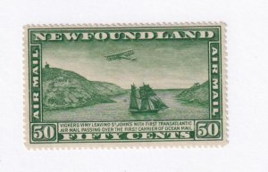 NEWFOUNDLAND # C6 VF-MH AIR PLANE AND PACKET SHIP FREE SHIPPING