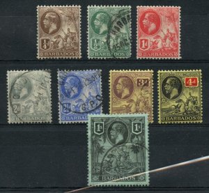 ?BARBADOS Scott #116 / 124 as shown used + mint H Cat $92 -  8 stamps