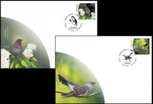 Latvia Lettland Lettonie 2023 Birds set of 2 FDCs