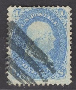 US Stamp #63 1c Blue Franklin USED SCV $45.00