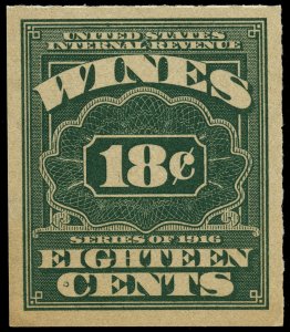 01644 U.S. wine revenue stamp Scott RE40 18-cent Wine stamp mint/unused