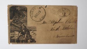 1850s Murphys Calaveras Pd12 Oval Illustrated CA Gold Rush Miners Mining Cover