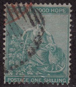 CAPE OF GOOD HOPE Used Scott # 19 Queen Victoria Red Cancel Wmk 1 pencil #(1 S)2