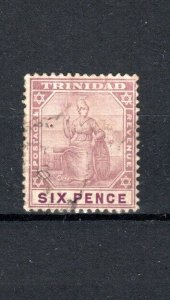 Trinidad & Tobago - Trinidad 1909 6d Boring & Bright Violet Sg 140 Fu-