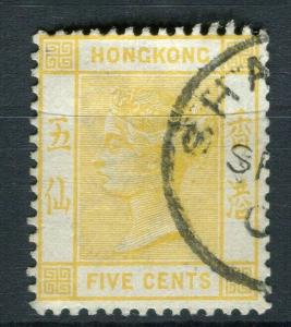 HONG KONG; Shanghai Treaty Port Cancel on QV 5c. value, 