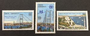 Turkey 1973 #1960-2, Bosporus Bridge, MNH.