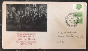 1937 Bethlehem Palestine First Day Cover FDC  Peter The Hermit Crusades Leader 