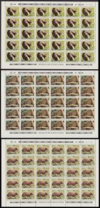 Brazil Endangered Mammals 3v in Full sheets 1988 MNH SG#2317-2319 MI#2259-2261