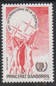 Andorra (Fr) Sc 339 1985 International Youth Year stamp mint NH