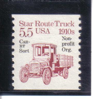  2125a - 5.5 Star Route Truck precancel mnh vf.